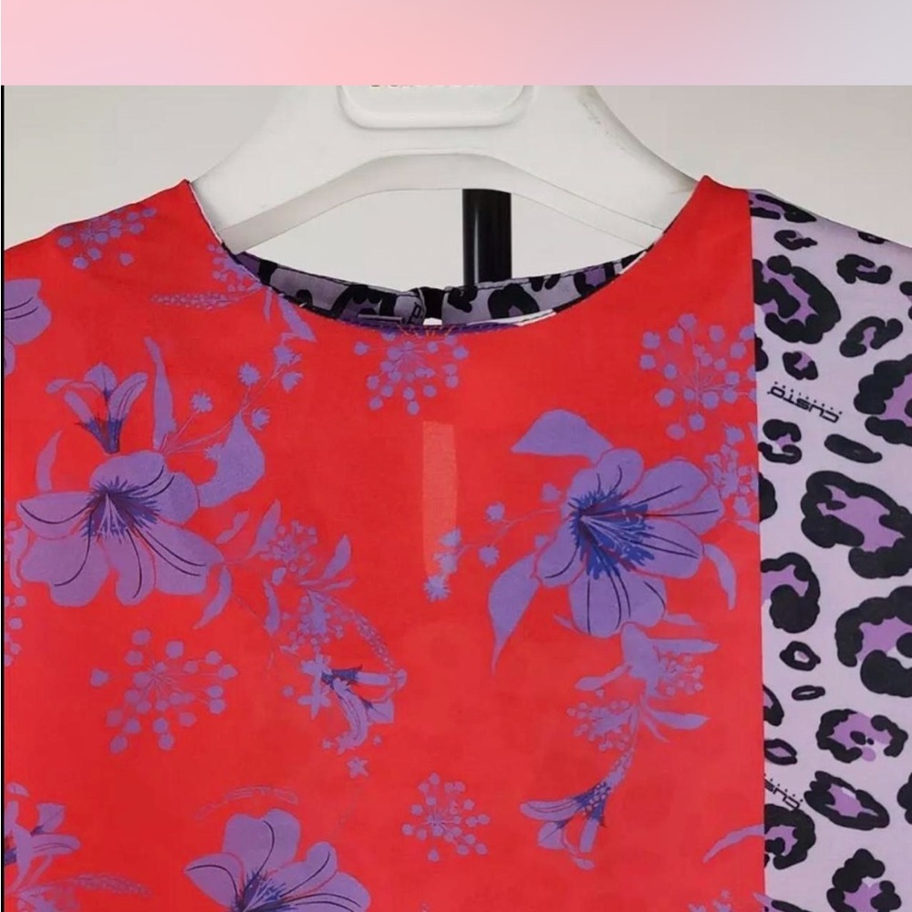Custo Barcelona Floral and Animal Print Top - Picture 4 of 6